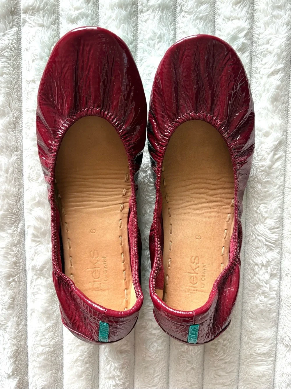 Tieks Ruby Red Patent Ballet Flat - Picture 2 of 7